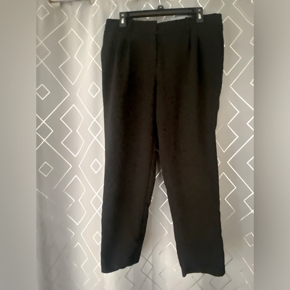 J. Crew Black Pants- pleated, ankle length/cropped